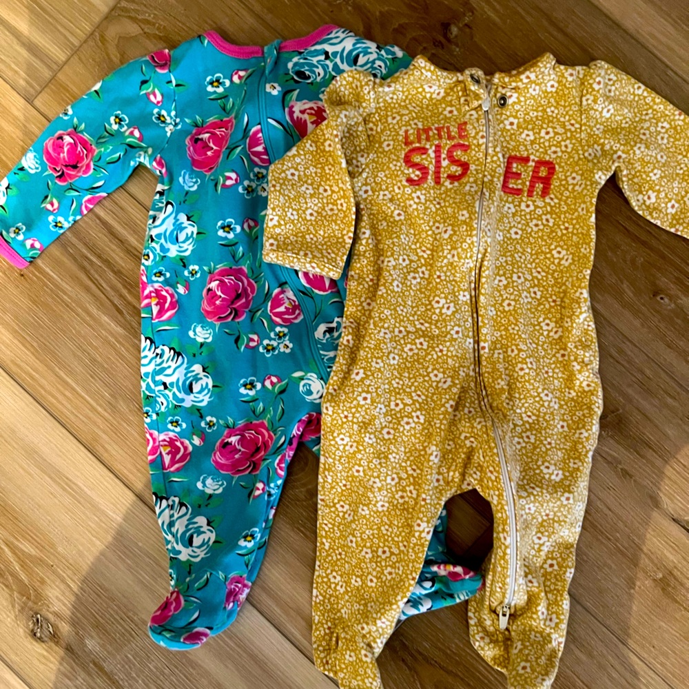 3-6 month baby girl sleepers